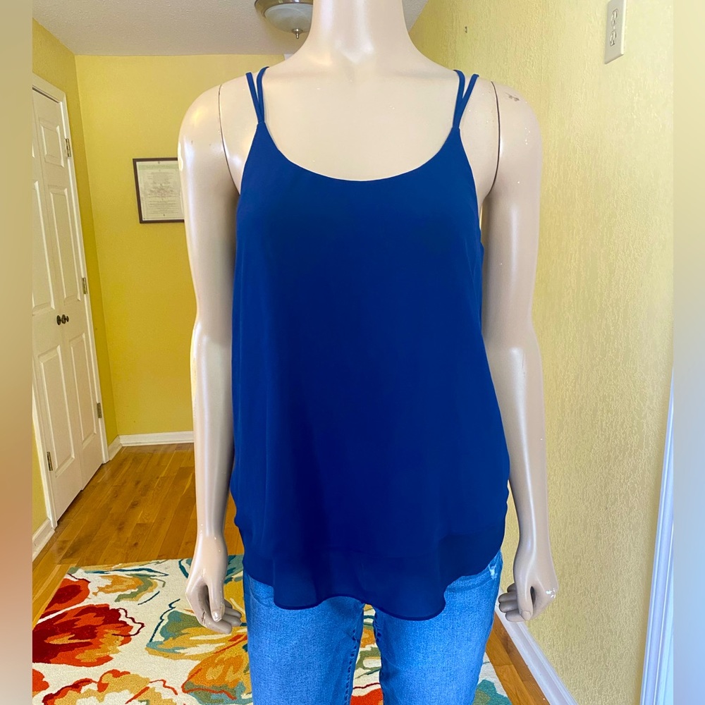 Norah Womens Navy Blue Strappy Tank Top Size S